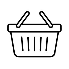 shopping basket icon, shopping basket line art - simple line art of shopping basket, perfect for shopping basket logos and icons