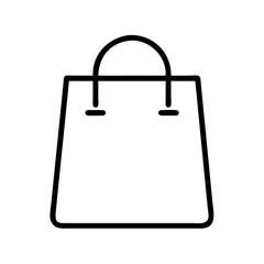 shopping bag icon, shopping bag line art - simple line art of shopping bag, perfect for shopping bag logos and icons