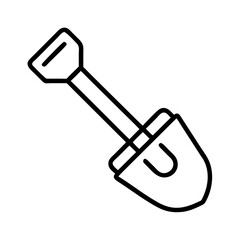 shovel icon, shovel line art - simple line art of shovel, perfect for shovel logos and icons