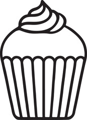 Delicious cupcake silhouette vector in EPS format, perfect for bakery logos, dessert icons, party decor, or any sweet-themed creative designs.