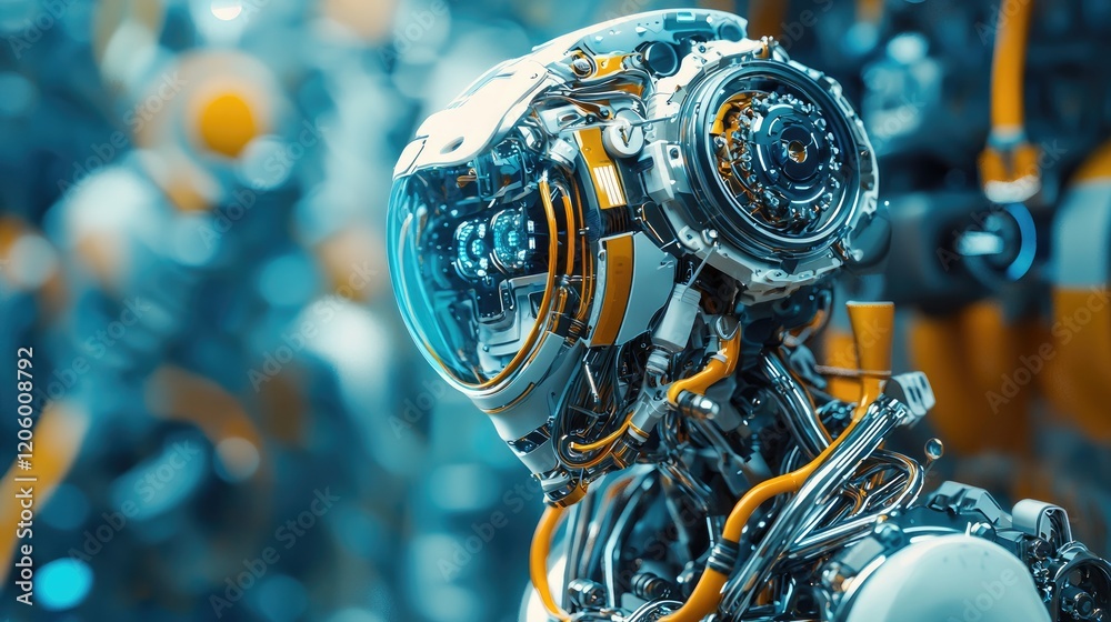 Aufkleber Detailed macro image of a micro-robot featuring an intricate design that highlights advanced miniaturization technology.