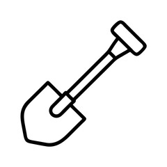 shovel icon, shovel line art - simple line art of shovel, perfect for shovel logos and icons