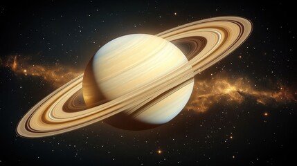 Beautiful Saturn with luminous rings.