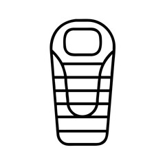 sleeping bag icon, sleeping bag line art - simple line art of sleeping bag, perfect for sleeping bag logos and icons