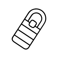 sleeping bag icon, sleeping bag line art - simple line art of sleeping bag, perfect for sleeping bag logos and icons