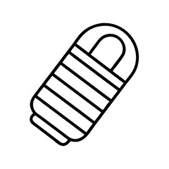 sleeping bag icon, sleeping bag line art - simple line art of sleeping bag, perfect for sleeping bag logos and icons