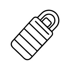 sleeping bag icon, sleeping bag line art - simple line art of sleeping bag, perfect for sleeping bag logos and icons