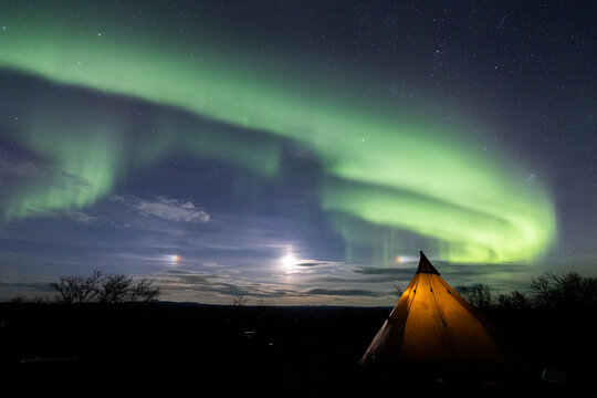 tent at night