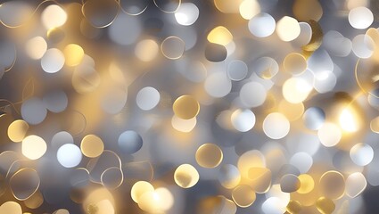 Lights Background Gold and Silver Abstract Glow with Bubbles