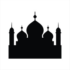 Mosque Icon Silhouette Religious Architecture Vector Illustration Islamic Design