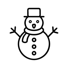 snowman icon, snowman line art - simple line art of snowman, perfect for snowman logos and icons