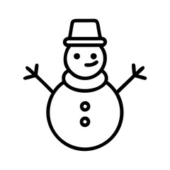 snowman icon, snowman line art - simple line art of snowman, perfect for snowman logos and icons