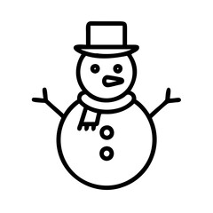 snowman icon, snowman line art - simple line art of snowman, perfect for snowman logos and icons