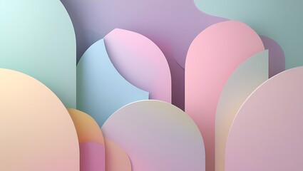 Minimalist Abstract Geometric Composition with Soft Pastel Tones for a Modern and Elegant Artistic Vibe