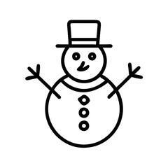 snowman icon, snowman line art - simple line art of snowman, perfect for snowman logos and icons