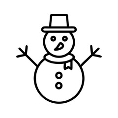 snowman icon, snowman line art - simple line art of snowman, perfect for snowman logos and icons