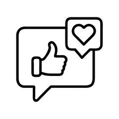 Obraz premium social media likes icon, social media likes line art - simple line art of social media likes, perfect for social media likes logos and icons