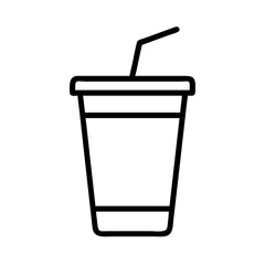 soda cup icon, soda cup line art - simple line art of soda cup, perfect for soda cup logos and icons