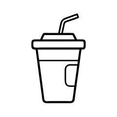 soda cup icon, soda cup line art - simple line art of soda cup, perfect for soda cup logos and icons
