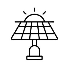solar light icon, solar light line art - simple line art of solar light, perfect for solar light logos and icons