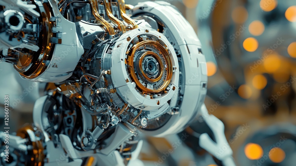 Aufkleber Detailed macro image of a micro-robot featuring an intricate design that highlights advanced miniaturization technology.
