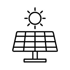 solar panel icon, solar panel line art - simple line art of solar panel, perfect for solar panel logos and icons