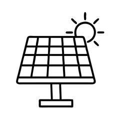 solar panel icon, solar panel line art - simple line art of solar panel, perfect for solar panel logos and icons