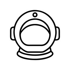 space helmet icon, space helmet line art - simple line art of space helmet, perfect for space helmet logos and icons