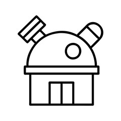 space observatory icon, space observatory line art - simple line art of space observatory, perfect for space observatory logos and icons