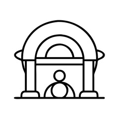 space portal icon, space portal line art - simple line art of space portal, perfect for space portal logos and icons