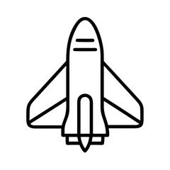 space shuttle icon, space shuttle line art - simple line art of space shuttle, perfect for space shuttle logos and icons