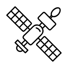 space station icon, space station line art - simple line art of space station, perfect for space station logos and icons