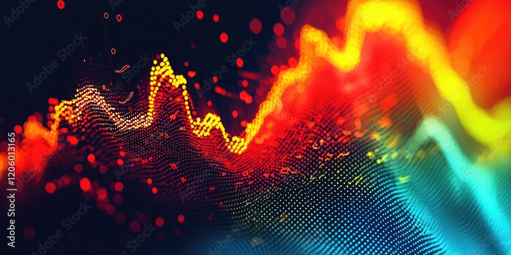 Poster Graph showing inflation rate fluctuations with vibrant colors and clear data points for an informative economic concept.
