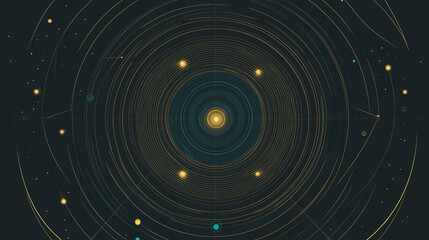 Abstract  background with Colorful circle lines. Digital future technology . Abstract business connection of lines from nodes innovation of communication in the network.