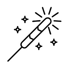 sparkler icon, sparkler line art - simple line art of sparkler, perfect for sparkler logos and icons