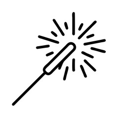 sparkler icon, sparkler line art - simple line art of sparkler, perfect for sparkler logos and icons