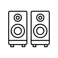 speakers icon, speakers line art - simple line art of speakers, perfect for speakers logos and icons