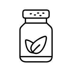spice jar icon, spice jar line art - simple line art of spice jar, perfect for spice jar logos and icons