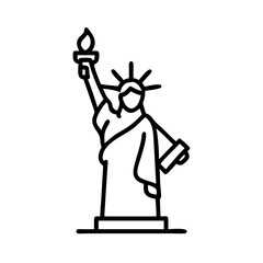 statue of liberty icon, statue of liberty line art - simple line art of statue of liberty, perfect for statue of liberty logos and icons © Waliul