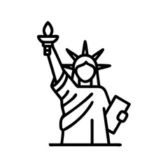 statue of liberty icon, statue of liberty line art - simple line art of statue of liberty, perfect for statue of liberty logos and icons © Waliul