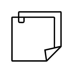 sticky notes icon, sticky notes line art - simple line art of sticky notes, perfect for sticky notes logos and icons