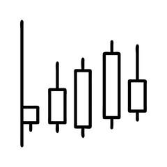 stock chart icon, stock chart line art - simple line art of stock chart, perfect for stock chart logos and icons