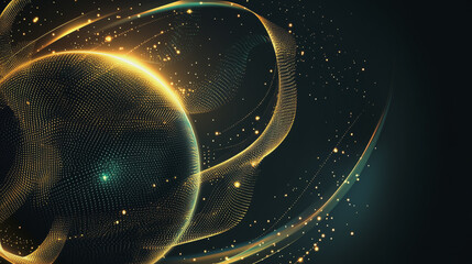 Abstract  background with Colorful circle lines. Digital future technology . Abstract business connection of lines from nodes innovation of communication in the network.