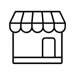 storefront icon, storefront line art - simple line art of storefront, perfect for storefront logos and icons