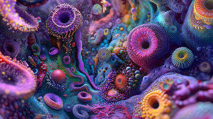 Microscopic visualization of bacteria in vibrant and detailed hues AI Generated