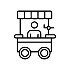 street vendor robot icon, street vendor robot line art - simple line art of street vendor robot, perfect for street vendor robot logos and icons