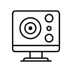 studio monitor icon, studio monitor line art - simple line art of studio monitor, perfect for studio monitor logos and icons