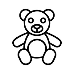 stuffed animal icon, stuffed animal line art - simple line art of stuffed animal, perfect for stuffed animal logos and icons