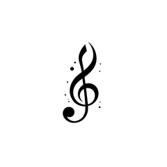 Music simbol. Musicnotes icons. Black treble clef, note, sharp, natural, flat, measure, bar, stave and other. Musical notes icons - stock vector. stock illustration