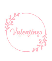 Valentine’s Day typography text on plain white transparent isolated background for card, shirt, hoodie, sweatshirt, apparel, tag, mug, icon, poster or badge